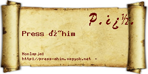 Press Áhim névjegykártya